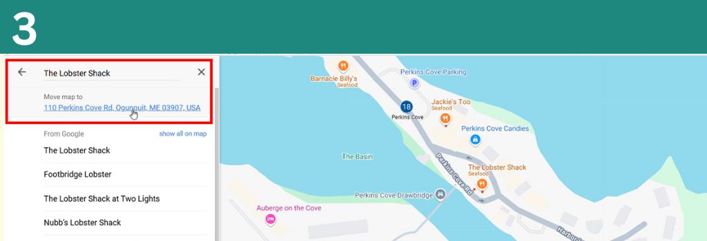 Step 3 - Search and locate nearest stop