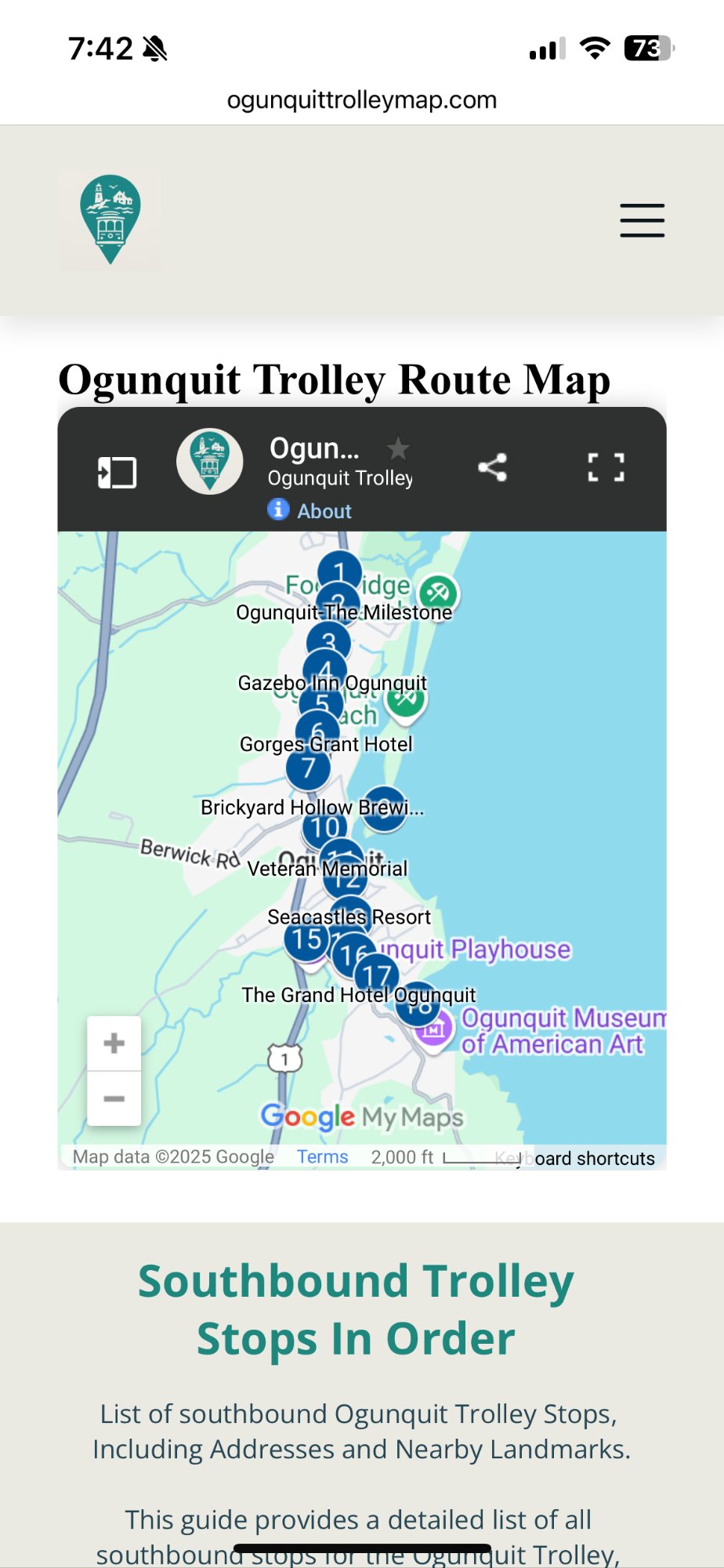 Mobile Step 2 - Search for a trolley stop